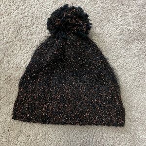 Anthropologie Shimmer Pom Pom Hat
